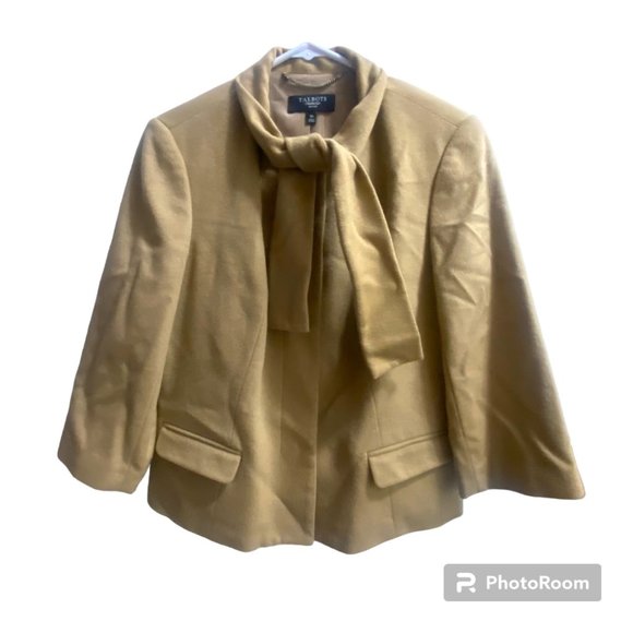 Talbots Brown‎ Wool Coat Button Front Women's 12P - Picture 1 of 7